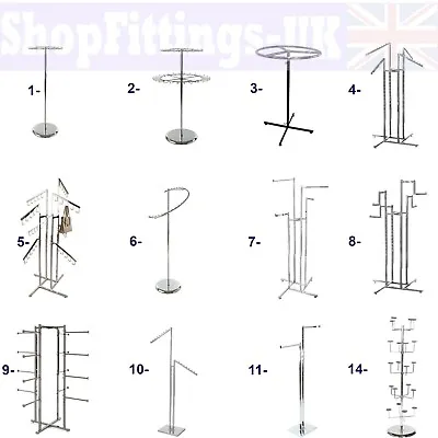 £11.97 • Buy Professional Heavy Duty Clothing Retail Display Stands Garment Dress Shop Rails