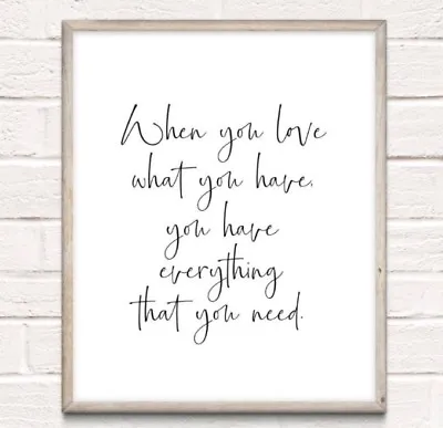 £4.94 • Buy Everything You Need Typography Print Poster Family Love Unframed Home Quote Gift
