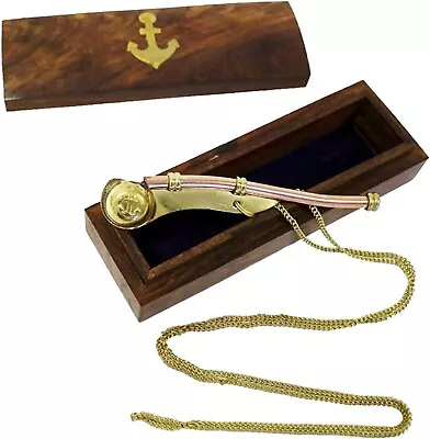 $13.99 • Buy Nautical Mariner Boatswains Whistle Chain Bosun Pipe Nautical Collection With Wo