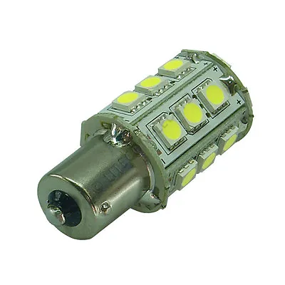 BA15S 24SMD 12v 24v (10-30v) DC 4.8W Cool White LED Bulb Caravan Boat 2006 • £7.40