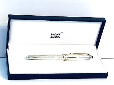 MONT BLANC Luxe Meisterstuck Sterling Silver 2 Tone Solitaire Rollerball Pen/Box • $895