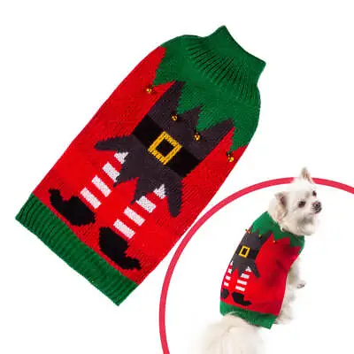 £5.59 • Buy Christmas Dog Jumper Warm Festive Dog Elf Outfit Xmas Gift S/M/L AllPetSolutions