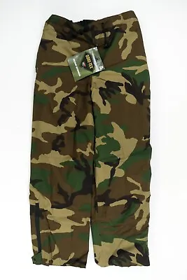 Woodland Camo Military GoreTex Cold Wet Weather Camo Pants Sz. S Hunting Rain • $48.33