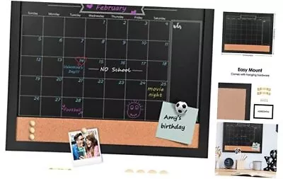 Magnetic Chalkboard Calendar & Corkboard 13  X 17  Combination 13 ×17  Black • $27.29