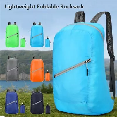 Backpack Lightweight Foldable Rucksack Large Waterproof Camping Travel Bag UK • £6.19