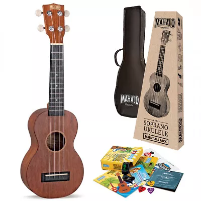 Mahalo Java Series Concert Ukulele With Essentials Accessory Pack (Transparent B • $117.95