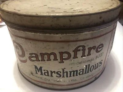 Antique Campfire Marshmallows Advertising Tin - Large 5lb 10  Inch Milwaukee • $180.49