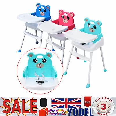 Adjustable 3-In-1 Baby Highchair Infant High Feeding Seat Toddler Table Chair UK • £25