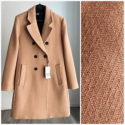 Zara Double Breasted Wool Blend Coat Nwt S M L Xl • $116.10