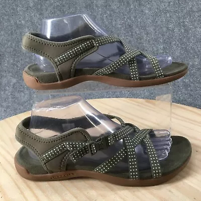 Merrell Sandals Womens 9 Dusty Strappy Slingback Green Fabric Open Toe Casual • $25.99