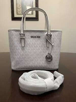 Michael Kors Tote XS Extra Small Tote Crossbody Zip Bag Optic White NWOT • $89