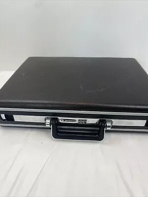 Vintage Samsonite Briefcase Omega Combination Lock Hard Shell Brown Brief Case • $38
