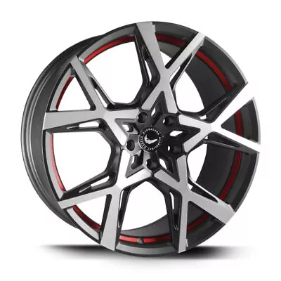 BARRACUDA PROJECT X Black Brushed Surface Undercut Trimline Red Rim 10x22 - 22 • $751.11