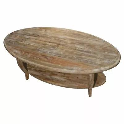 Alaterre Furniture Rustic Reclaimed Wood Oval Coffee Table In Driftwood • $489.61