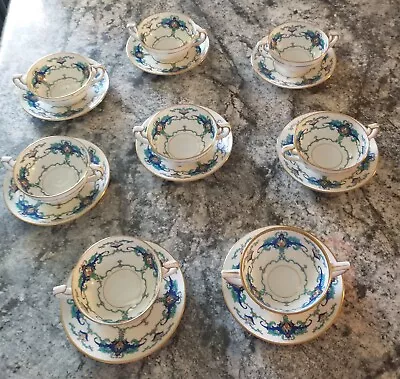 Set Of Eight Minton's Bullion Cups & Saucers From 1918 # H2953. Read • $175