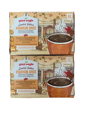 24 PUMPKIN SPICE Single Serve Brew K Cup Coffee Giant Eagle Light Roast Arabica • $17.99