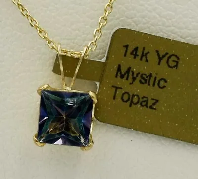 MYSTIC TOPAZ  1.24 Ct PENDANT 14k YELLOW GOLD - New With Tag • $0.99