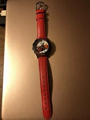 New Disney Pixar Lightning McQueen Watch Genuine Leather Band • $49.88