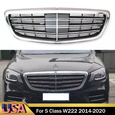 For Mercedes Benz 2014-2020 S Class W222 S600 S450 S560 Grill +ACC Chrome Grille • $174.45