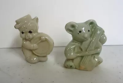 Vintage Miniature Porcelain Mouse-Bass Fiddle Pig-Bass Drum Figurines Japan • $7.99