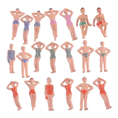 20Pcs 1:50 Painted Model Beach Swimwear People Figures O Layout Pose Acc Sp • £5.08