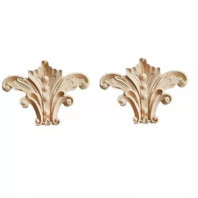 2PCS Wood Carving Decal Unpainted Wood Onlay Appliques Wood Carved Furniture ... • $25.80