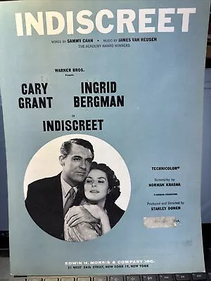 ‘58 CARY GRANT Movie Sheet Music From ‘INDISCREET’ • $8