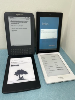 $63 • Buy Lot Of 4x E-Reader Book - Amazon Kindle - Kobo