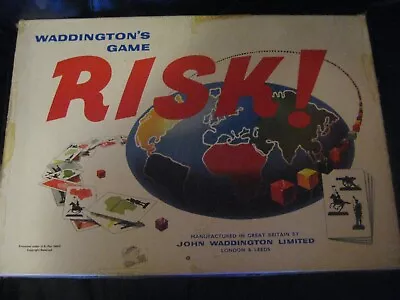 Vintage Risk Game - Waddingtons 1960s White Box Very Rare Game Fully Complete • £12.66