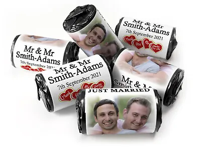 Weddings Sweets Personalised Favours Love Heart Sweets Mr & Mrs V3 Foils • £38.73