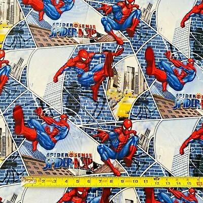 SPIDER-MAN City Block Web CP28949 Cotton Fabric 4 Yards 2009 MARVEL Washed • $21.17