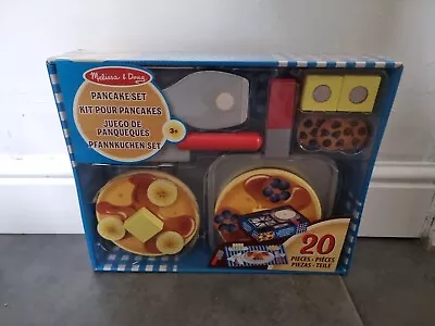 Melissa & Doug Toy Food Pancake Set Wooden Playset Kitchen Pretend Play • £14.50