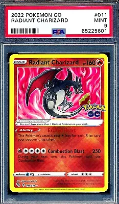 $77.77 • Buy Radiant Charizard 2022 Pokemon Go Holo #011/078 PSA 9