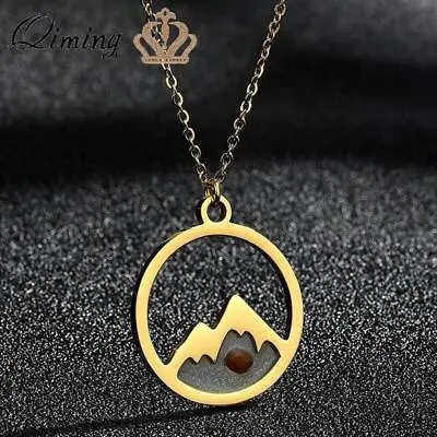 Stainless Steel Mountains Necklace Plated Tiny Mustard Seed Jewelry Party Gifts • $6.99