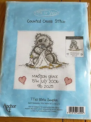 Me To You Counted Cross Stitch By Anchor. Birth Sampler TT110 • £15