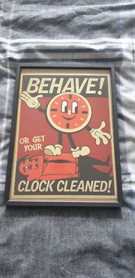 Loki Marvel Ms Minutes TVA Poster Framed -  Behave Or Get Your Clock Cleaned  • £0.99