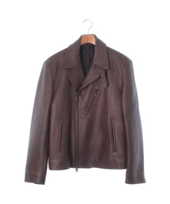£2855 • Buy Brioni Motorcycle Jacket Brown 52 Leather Made In Italy 2200082949015