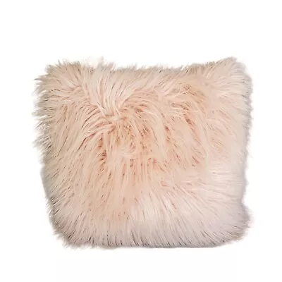 Pink Faux Mongolian Fur Throw Pillow By Thro By Marlo Lorenz Keller • $25