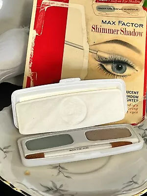 Vintage Max Factor Shimmer Eye Shadow Compact Tender Turquoise Hightlighter New • $35.99