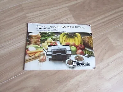 £6 • Buy Vintage Instruction/recipe Book To The Breville Snack N Sandwich Toaster