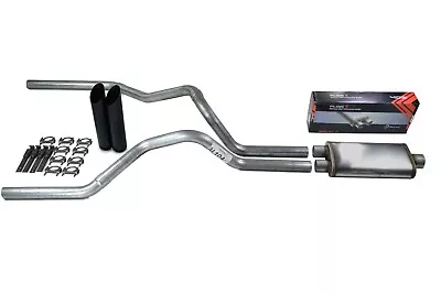 Ford F150 Truck 15-18 2.5  Dual Exhaust Flow II Stainless Muffler Black Tip • $244.99