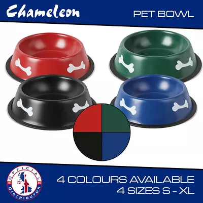 £8.25 • Buy Dog Bowl Food Water Stainless Steel LGE  Non Slip Puppy Pet Animal Feeding Dish