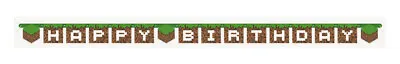 MINECRAFT Gamers Happy Birthday Party JOINTED LETTER BANNER Creeper Video Game • $5.49