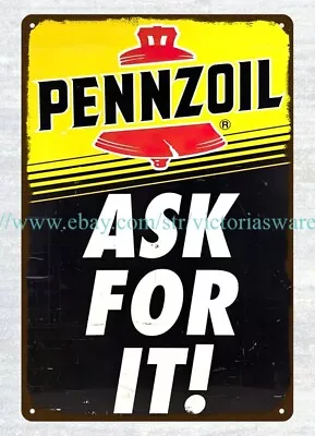 Pennzoil CAR AUTO MOTORS GASOLINE Metal Tin Sign Wall Art Decorating • $18.97