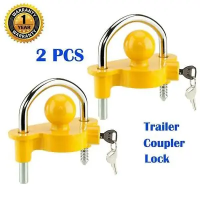 $44.31 • Buy 2pc Trailer Tongue Hitch Rv Camper Boat Coupler Towing Adjustable Safer Lock Set