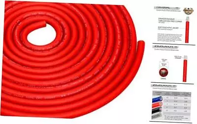 Conext Link 5 FT 2 AWG GA Full Gauge Battery Power Cable Ground Wire Frost Red  • $37.55