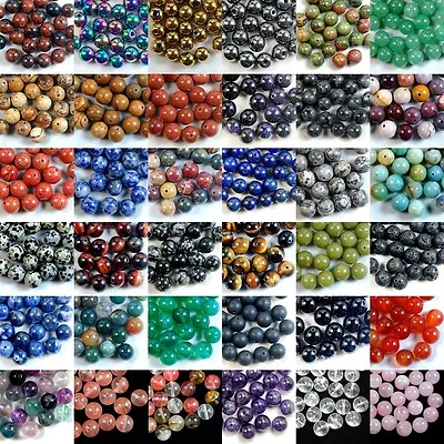 Wholesale Lot Natural Gemstone Round Spacer Loose Beads 4mm 6mm 8mm 10mm 12mm • $8.99