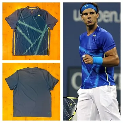 Nike Rafa Nadal US Open 2011 Men's Tennis Shirt Top Size XL • £47.97