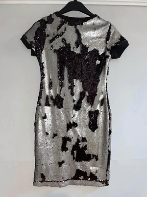 £3 • Buy Topshop Silver Black Sequin Reversible Bodycon Mini Party Dress, Size 10/medium