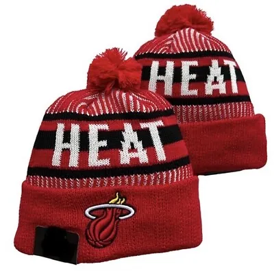 Miami Heat Sideline Sport Knit Winter Pom Knit Hat Beanie Cap • $14.99